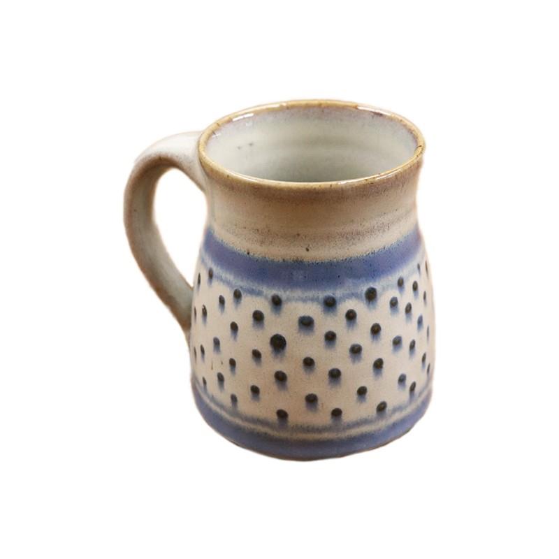 Blue Polka Dot Stoneware Mug - 12 oz.